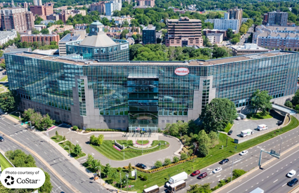 Main entrance view of The Link at 200 Elm Street and 695 East Main Street in Stamford, CT.