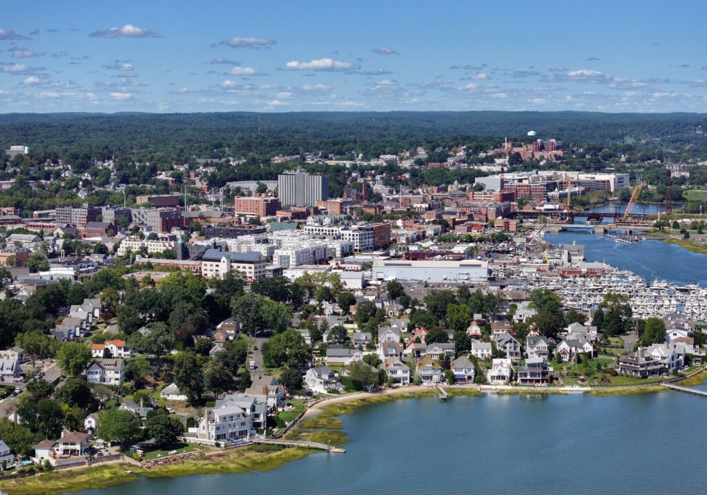 Aerial view of Norwalk CT